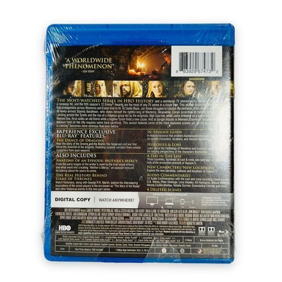 Game of Thrones Season 5 Blu-Ray DVD Box Set New Sealed Condition - Picture 2 of 2